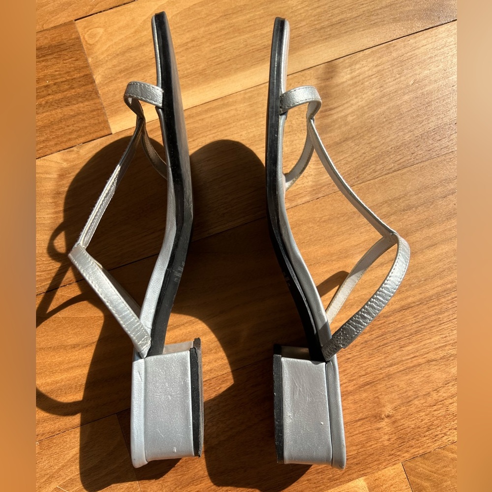 Silver Leather Sandals - Picture 3 of 3